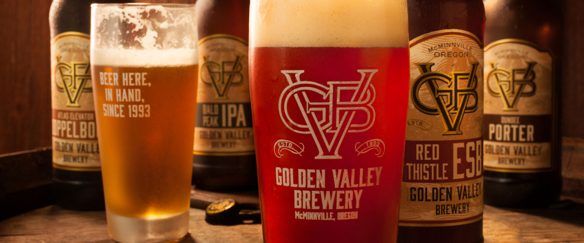A Portion of Golden Valley Brewery's Lineup of Award-winning Beers